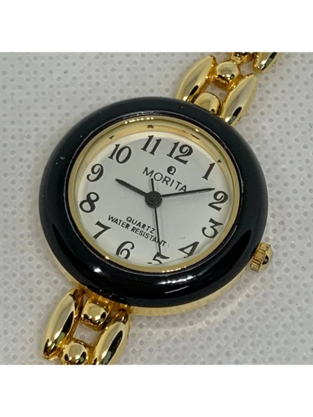 vintage Morita gold tone 18k electro plated women watch 26mm size 6.5” running